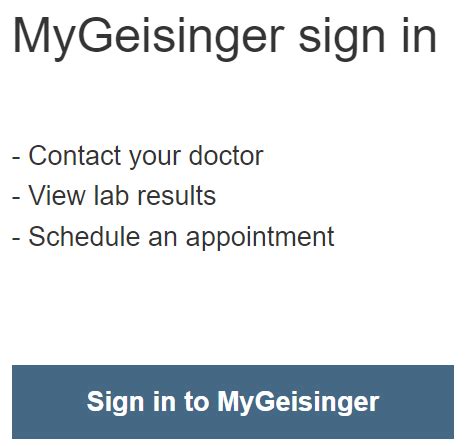 my geisinger|login in to patients portal geisinger.